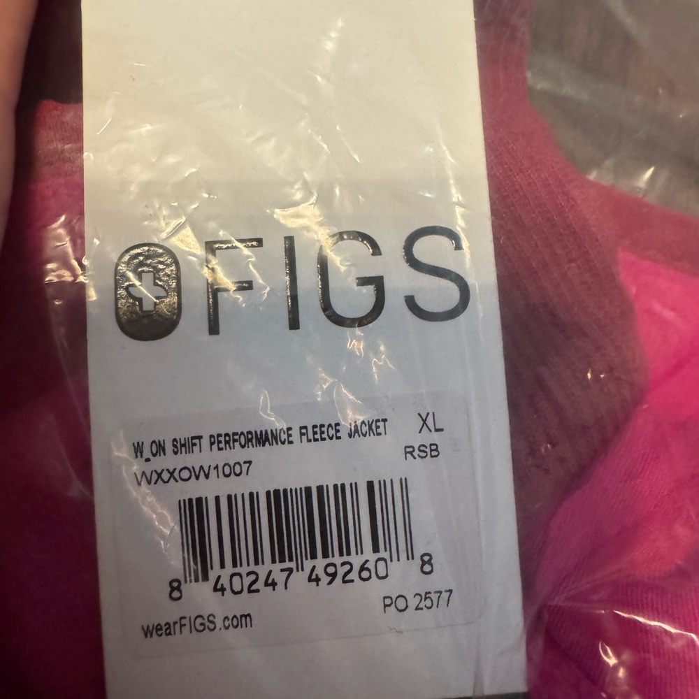 Brand new figs limited edition on shift raspberry sorbet jacket XL